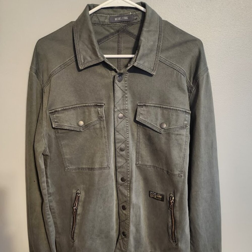 Michael Stars Surplus Military Utility Jacket Green Size Large Tall friendly!